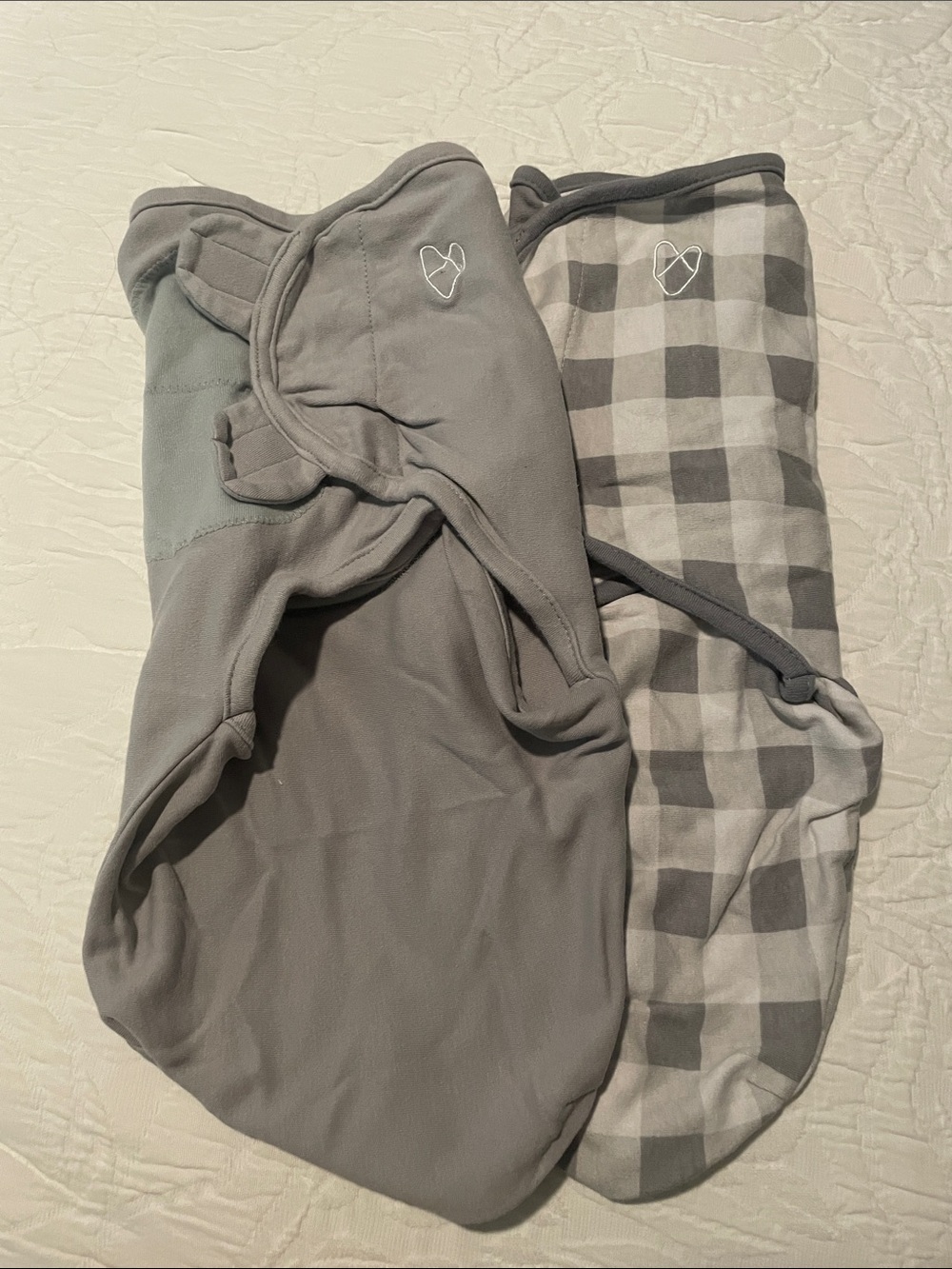 SwaddleMe Gray Solid & Gray Plaid Swaddle Set